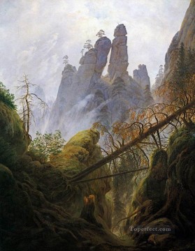  rocoso Pintura al %C3%B3leo - Barranco rocoso Romántico Caspar David Friedrich